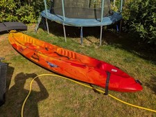  Used RTM Ocean Duo Double Sit On Top Kayak Blue w/ 2 Paddles & 2 Life Jackets