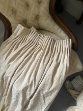 Heavy Pale Gold Chenille Lined Curtains