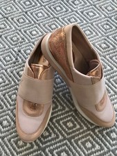 Michael Kors Rose Gold Slip on Wedge Trainers Size UK 8
