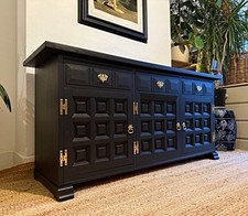 Large Solid Wood Toledo Sideboard By Younger Furniture Black painted three door