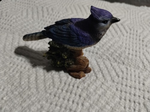 Blue jay bird figurine - blue,