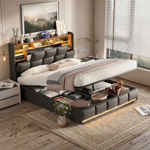 4ft6 double ottoman bed frame - double,