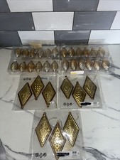 Vintage Ikea Christmas Tree Baubles Decorations Gold Mottled Swirl