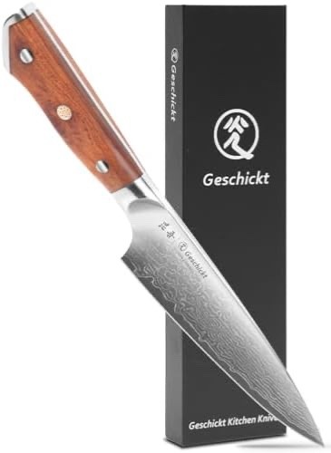 Damascus steel kitchen knife - steel,