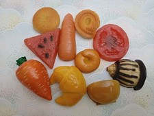 Vintage Fridge Magnets 80s 90s Soft Plastic Food Fruit & Vegetables x 9