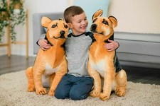 60CM LARGE PLUSH GERMAN SHEPHERD ALSATIAN SOFT TOY PUPPY CUTE CUDDLY TEDDY BEAR 