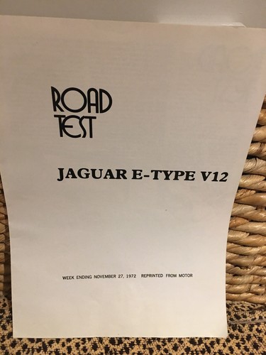 Jaguar type v12 1972 - e, road