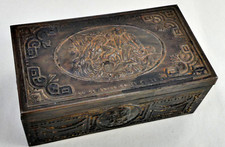 Victorian tin cigarette box - cigarette,
