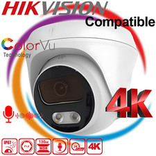 HIKVISION COMPATIBLE 4K 8MP CCTV Camera Turret TVI 25M COLORVU AT NIGHT 2.8mm UK