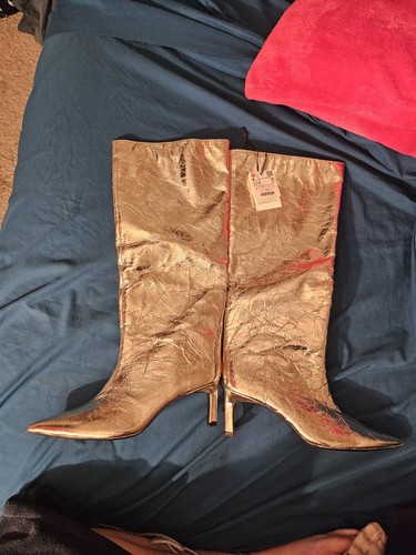 Zara metallic gold kitten - metallic,