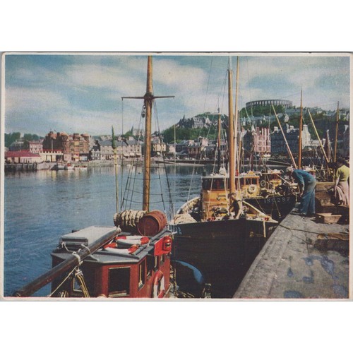 Postcard oban harbour scotland - harbour,