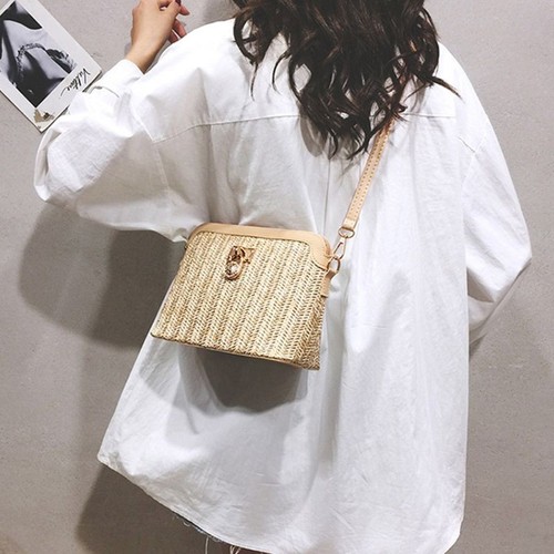 Ladies summer straw bag - straw, rattan