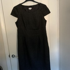 Untold Black Flex Dress Size 16 Detail On Cap Sleeve and Pleats From Waist Down.