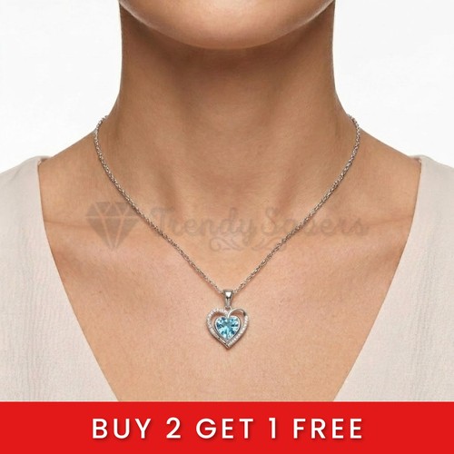 Blue stone heart pendant 925 - blue,