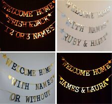 Welcome Home Banner PERSONALISED bunting DECORATION rose gold black silver  