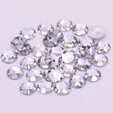 Flat back Rhinestones Crystals GLUE On Acrylic Stones ROUND 8 Sided Multi  facet
