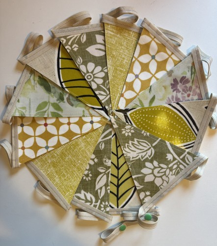 Handmade oilcloth bunting - bunting,