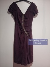 Temperley London Size 8 Maroon Dress With Beaded Detail