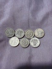 Old £1 Coins Collection Of 7