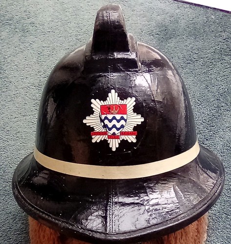 Vintage black fireman helmet - fireman's,