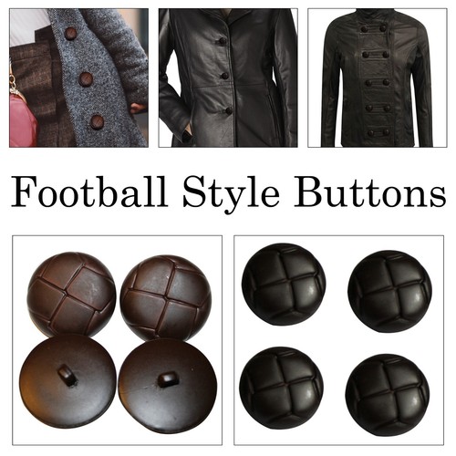 Leather football buttons - leather,