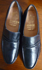 Black leather Grenson true moccasin bench made UK 6 EUR 39