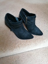 Ravel Black Suede Ankle Boots Size UK4