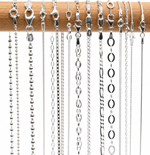 Silver chain necklace - silver,