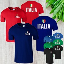 Italy Football T Shirt Italian Flag Mens Kids Funny Gift Eurpeon Cup  Xmas