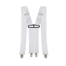 Mens Elasticated Heavy Duty Clip On Trouser Braces Adjustable Suspenders 35mm UK