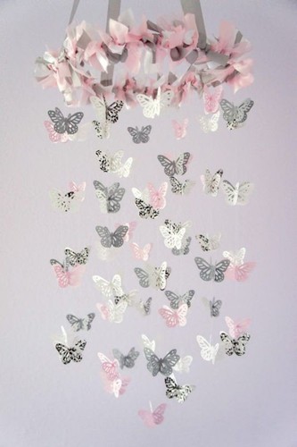 Baby cot mobile butterflies - cot,