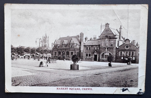 Vintage rppc market square - market,