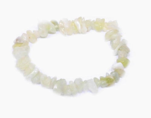 Jade serpentine chip bracelet - chip,