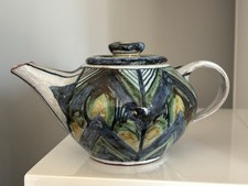 Rare Contemporary, Briglin Pottery, Pat Birks, Majolica Studio Pottery Teapot,