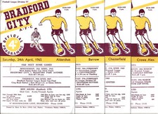 Bradford City HOME Football programmes 1964/1965 League & Cup Matches