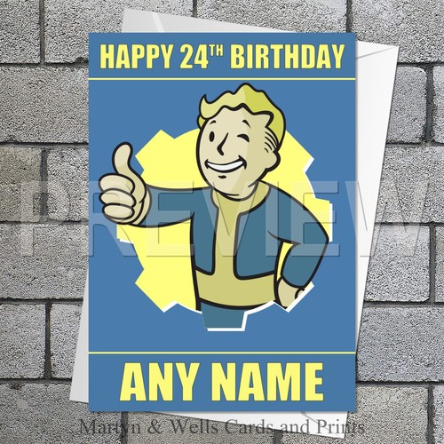 Vault boy birthday card - boy, card.