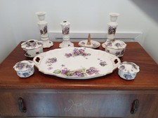 Vintage Dressing Table Set 10 Pieces.  Approx 100 Yrs Old.  Violet. Made UK.