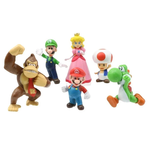 6pcs super mario - bros, pvc
