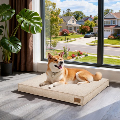 Linen dog bed - linen, with
