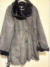 gabriella vicenza coat Stunning Mushroom Faux Sheepskin Stylish Coat U.K. 14