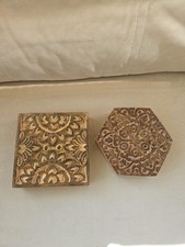 Pair Of Hand Carved Wooden Printing Block's