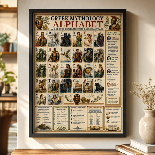 Greek mythology art alphabet - mythology,