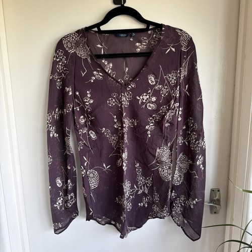 Women purple sheer floral - women's,