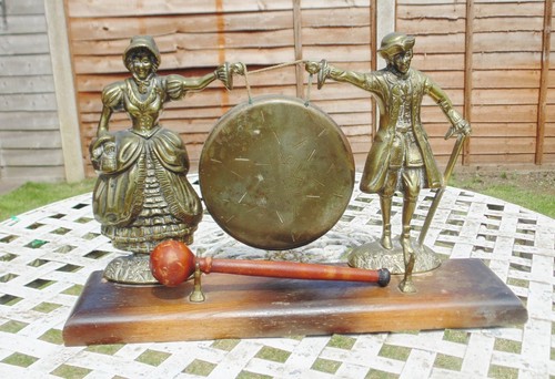Old brass metal lady - metal,