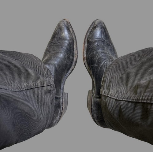 Vintage 1970s black - , leather