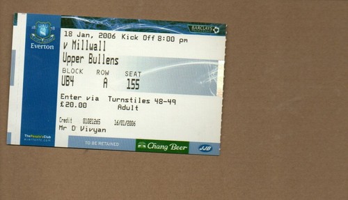 Used ticket everton - used, v