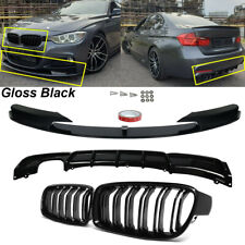 FOR BMW 3ER F30 F31 M SPORT PERFORMANCE FRONT SPLITTER LIP+REAR DIFFUSER+GRILLES