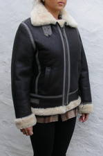 Brown sheepskin leather flying