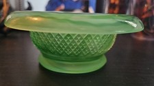 Vintage Davidson Jade Green Cloud Glass Float / Posy Bowl – Art Deco c.1930s