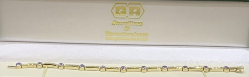 14ct yellow gold tanzanite - yellow,